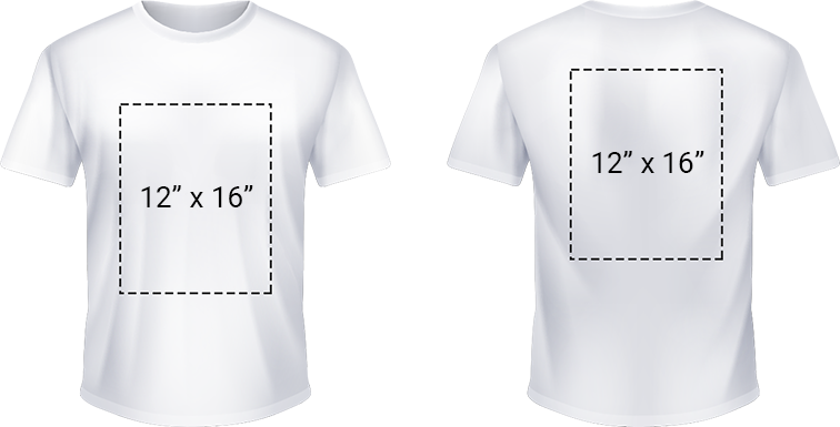 Zone d'impression du t-shirt