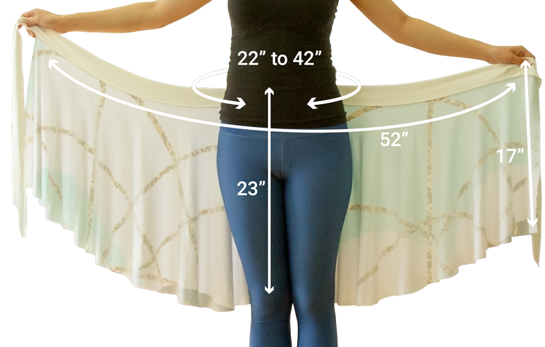 Dimensions d'une jupe drapée