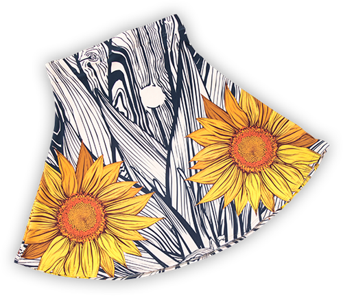 Picutre of a custom printed Flare Skirt