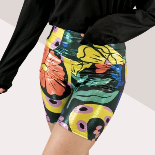 Picture of custom printed Glitter Yoga Shorts