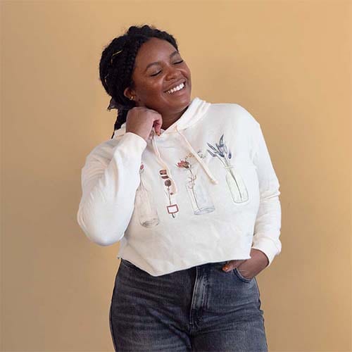 Picture of custom printed Cropped Pullover Hoodie