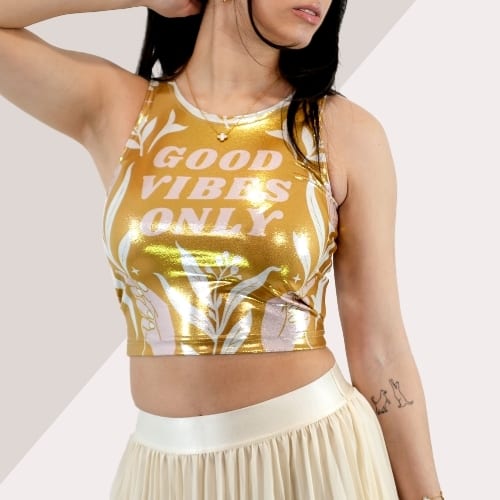 Picture of custom printed Glitter Athletic Crop Top