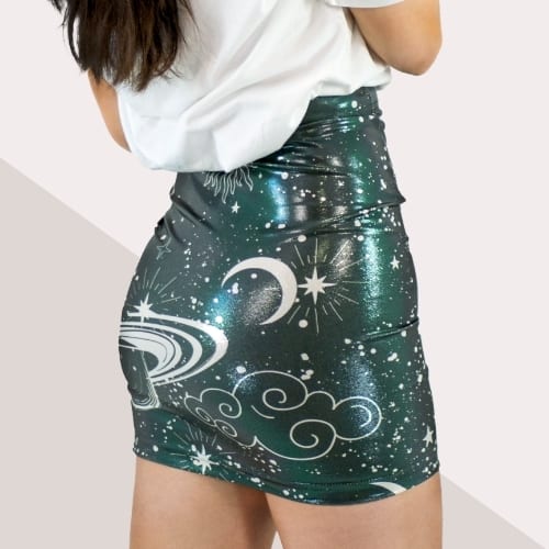 Picture of custom printed Glitter Fitted Skirt