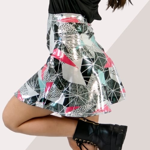 Picture of custom printed Glitter Flare Skirt