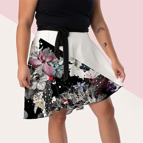 Picture of custom printed Matte Crepe Wrap Skirt