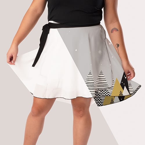 Picture of custom printed Peachskin Wrap Skirt