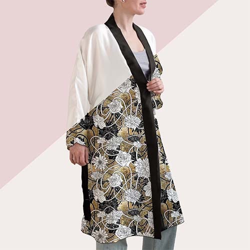 Picture of custom printed Silk Twill Peignoir