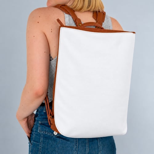 Photo de Sac à dos en cuir végane imprimés sur mesure