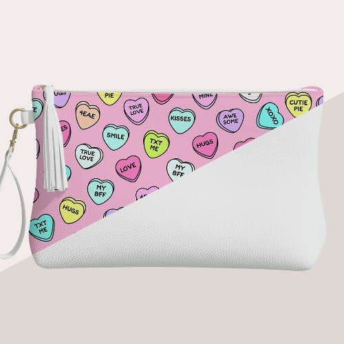 Picture of custom printed Vegan Leather Makeup Bag