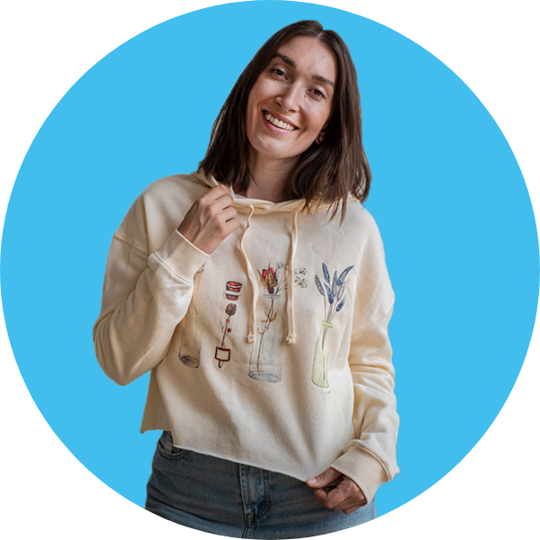 Cropped pullover hoodie photo