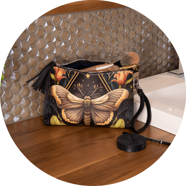 Vegan Leather Makeup Bag photo