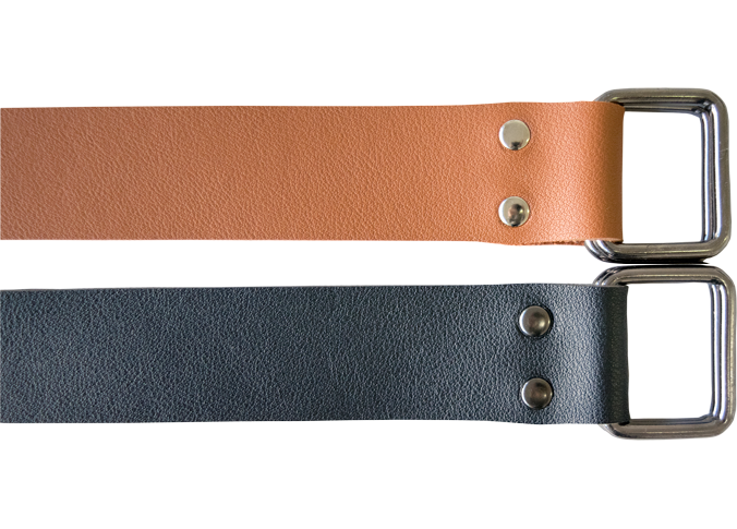 Brown and black vegan leather straps