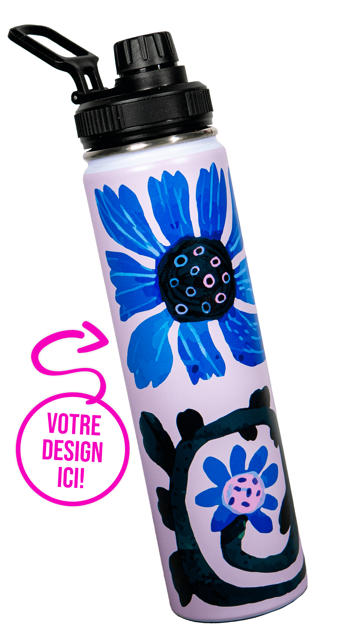 Photo d'une bouteille d'eau en acier inoxydable