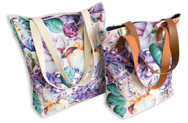 Flat custom printed tote bags